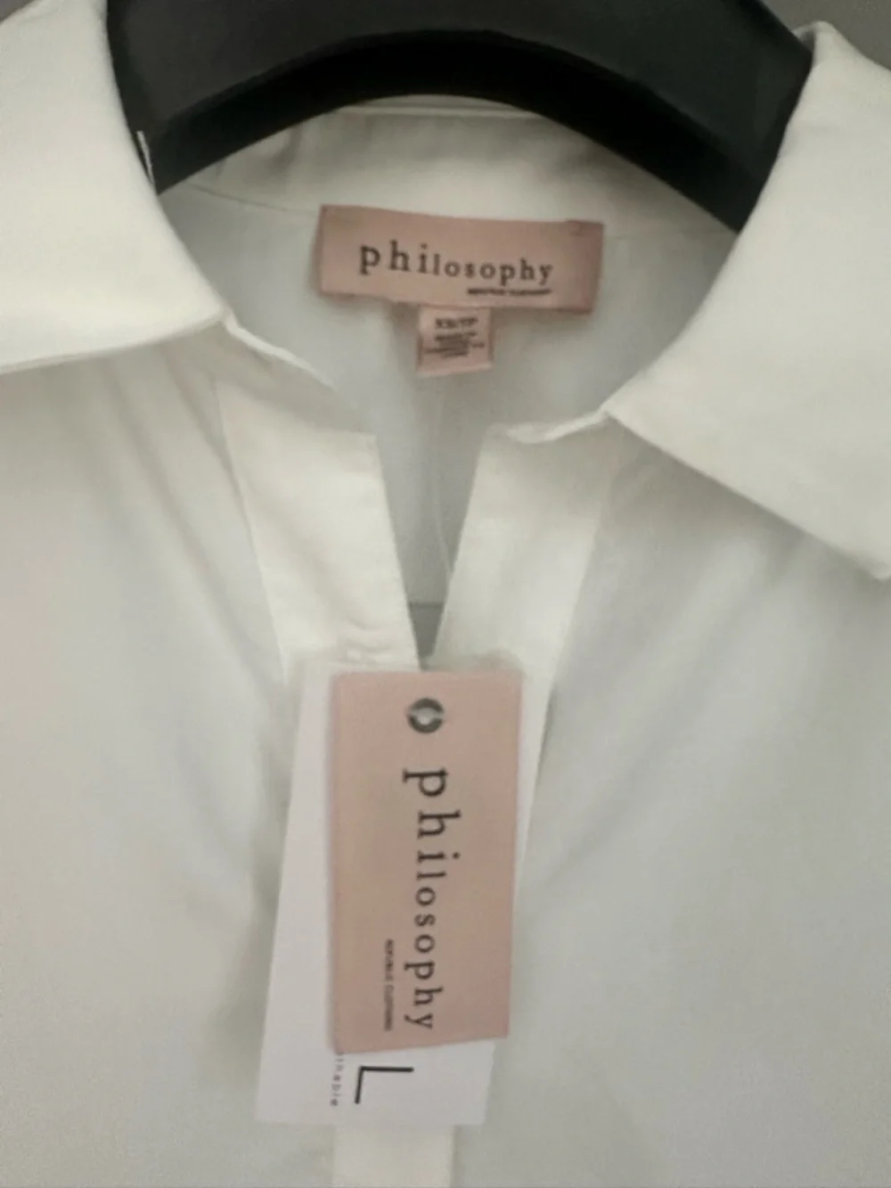 Philosophy White Puff Sleeve Button-Front Modal Blouse - XS NWT